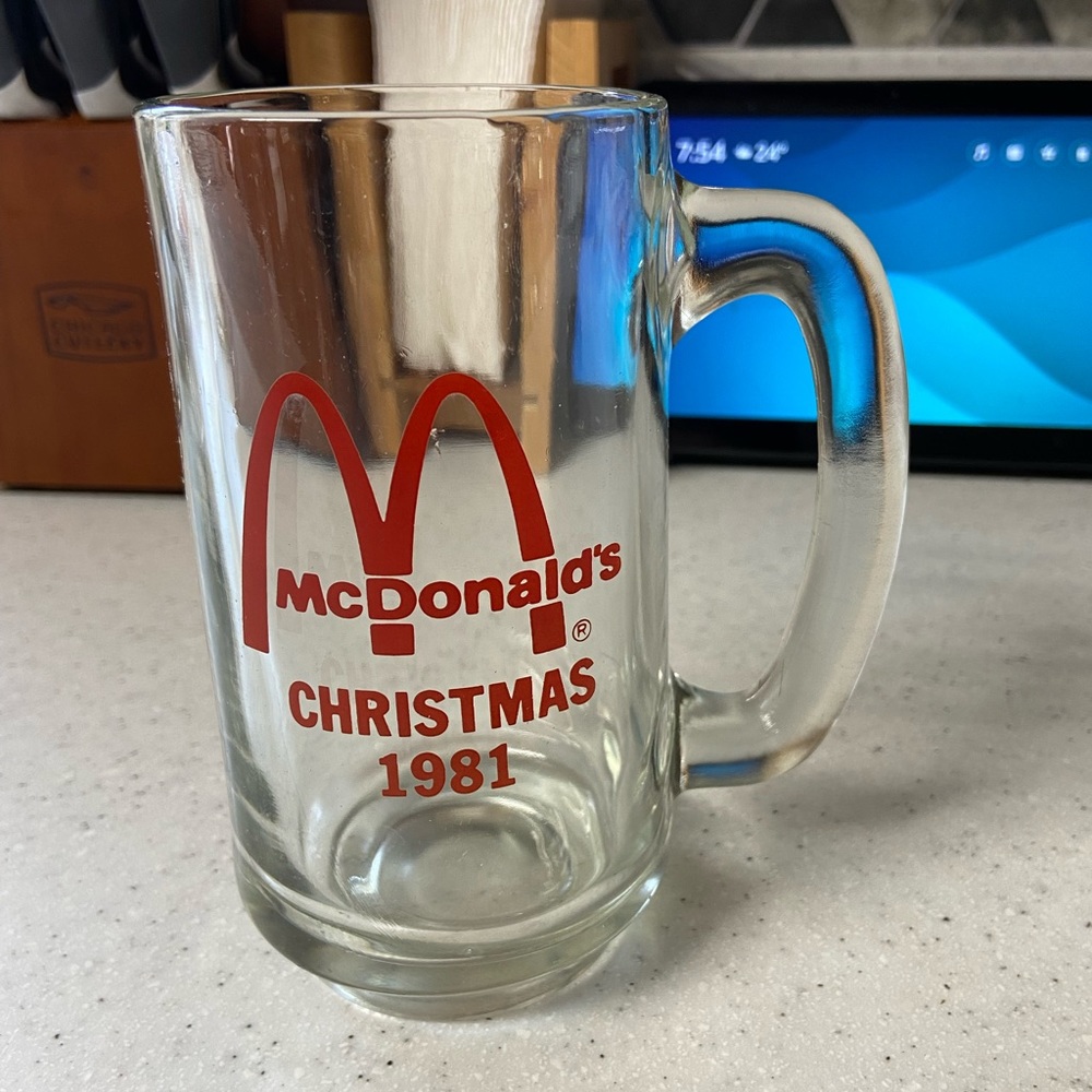 Vintage 1981 McDonald’s Glass Christmas Mug